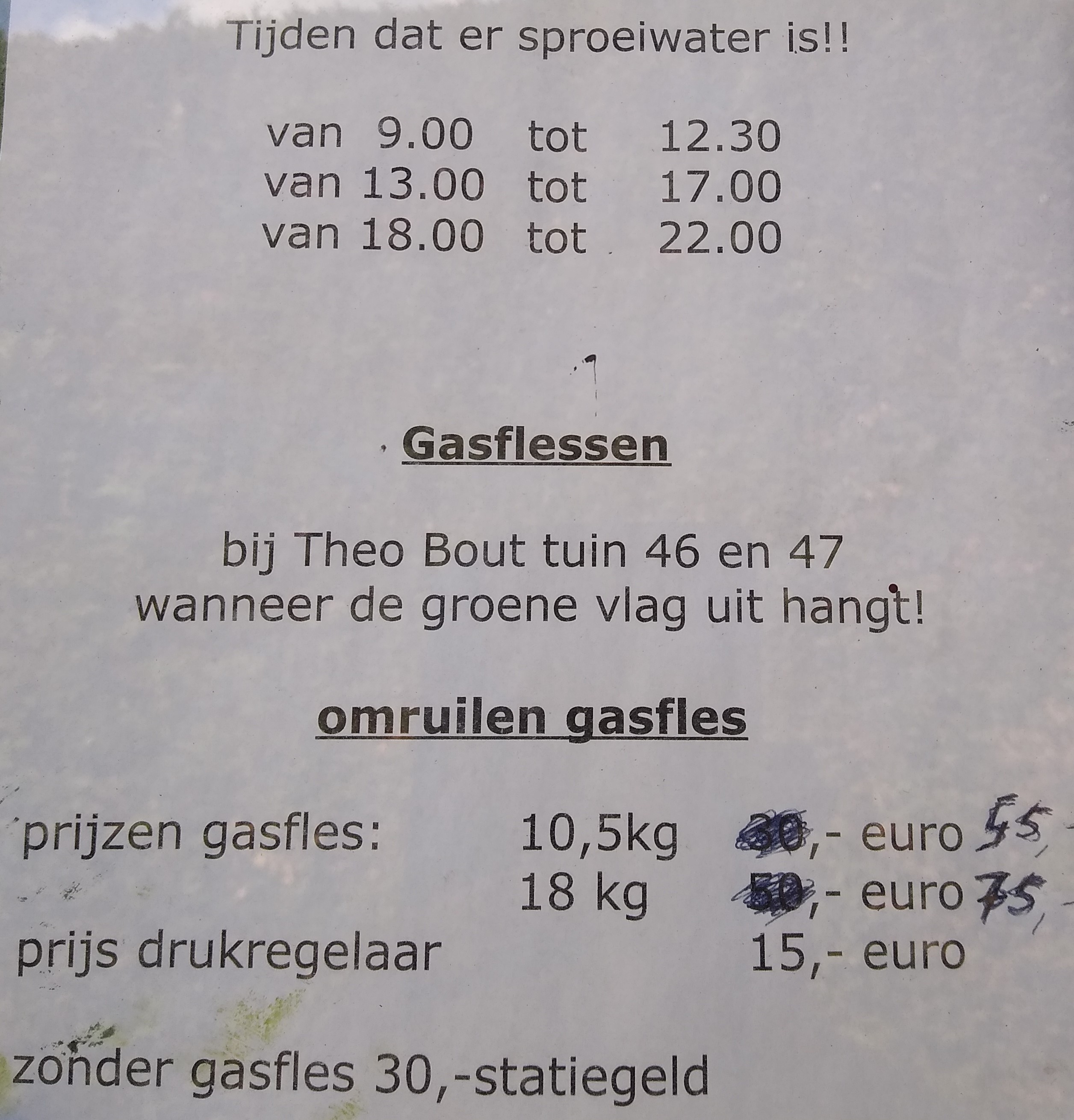 Aangepaste gasprijzen